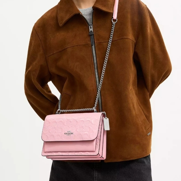 Coach Klare Pink Embossed Crossbody Bag - Picture 6 of 7